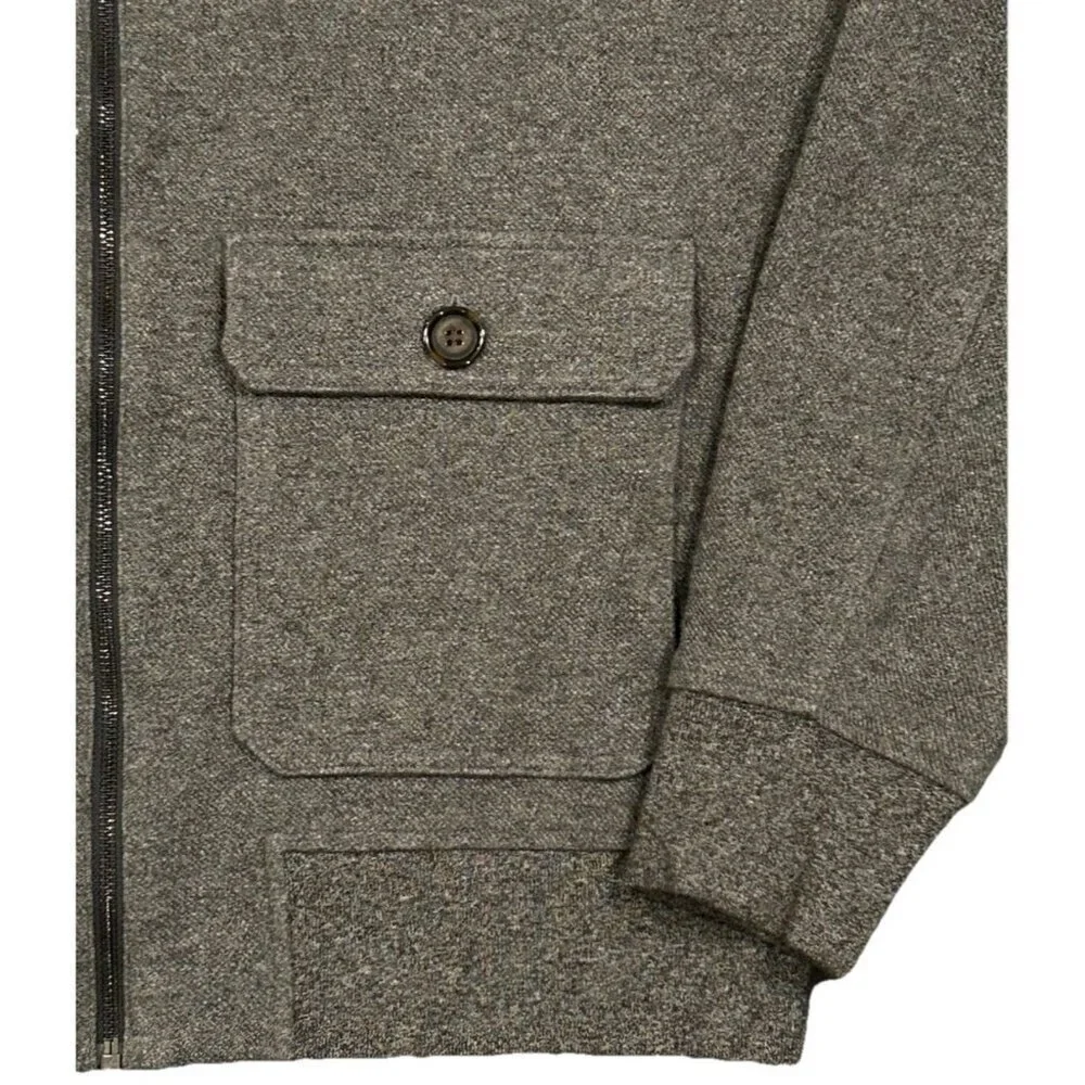 Banana Republic Gray Moto Jacket Men's Size XL Zipper Button Collar Heavy Casual